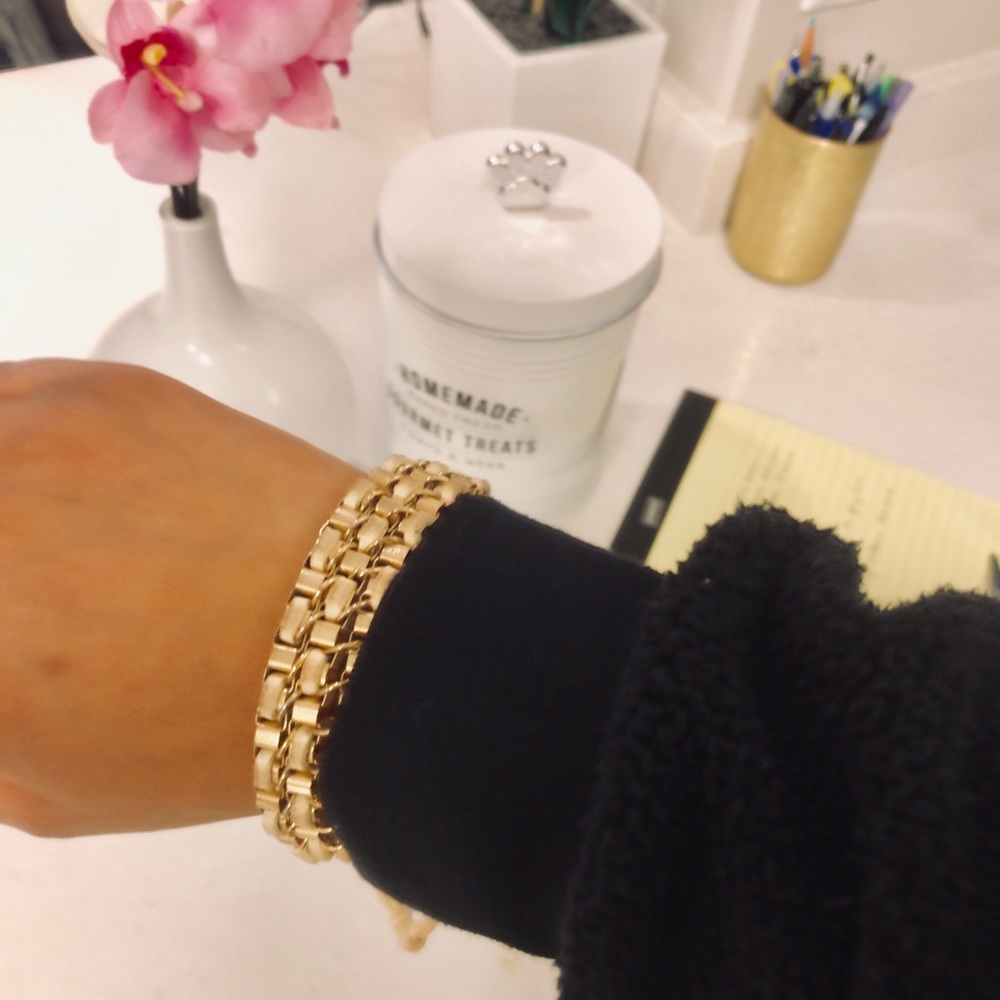 braided rope & gold bracelet